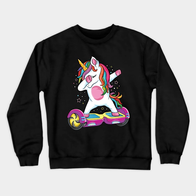 Dabbing unicorn Skater Electric Self Balancing Hoverboard Crewneck Sweatshirt by UNXart